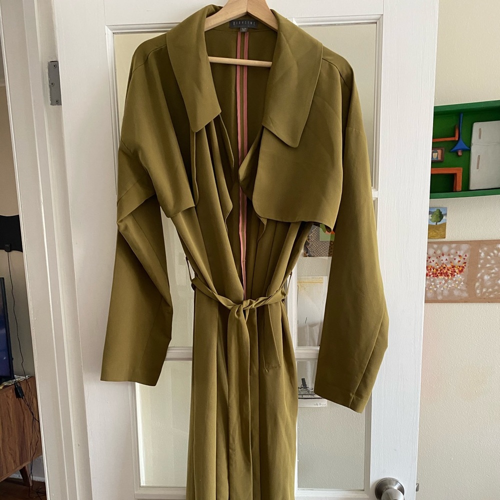 Maxi light weight drapery trench